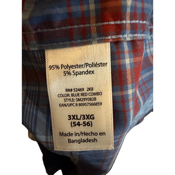 Swiss Tech + Mens Outdoor Hiking Casual Long or Short Sleeve Snap Shirt 3XL BLUE - Picture 6 of 6